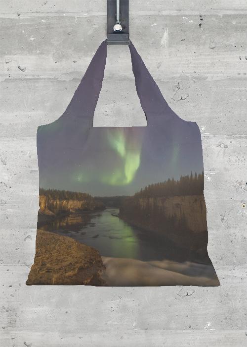 Alexandra Falls Aurora - Foldaway Tote Bag