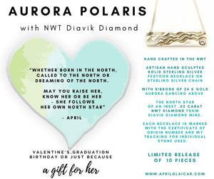 Arctic Raw - AURORA POLARIS, Ladies Festoon Style Necklace with NWT Diamond