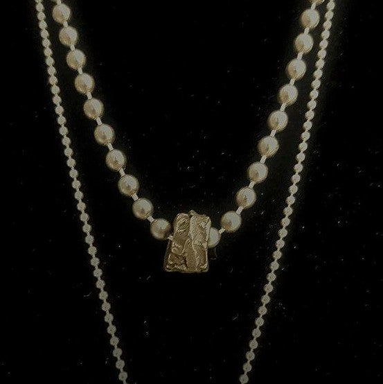 Tucho Offerings - BARREL FOR HIM OR US, Steel Jackfish Vertebrae Barrel Bead Necklace