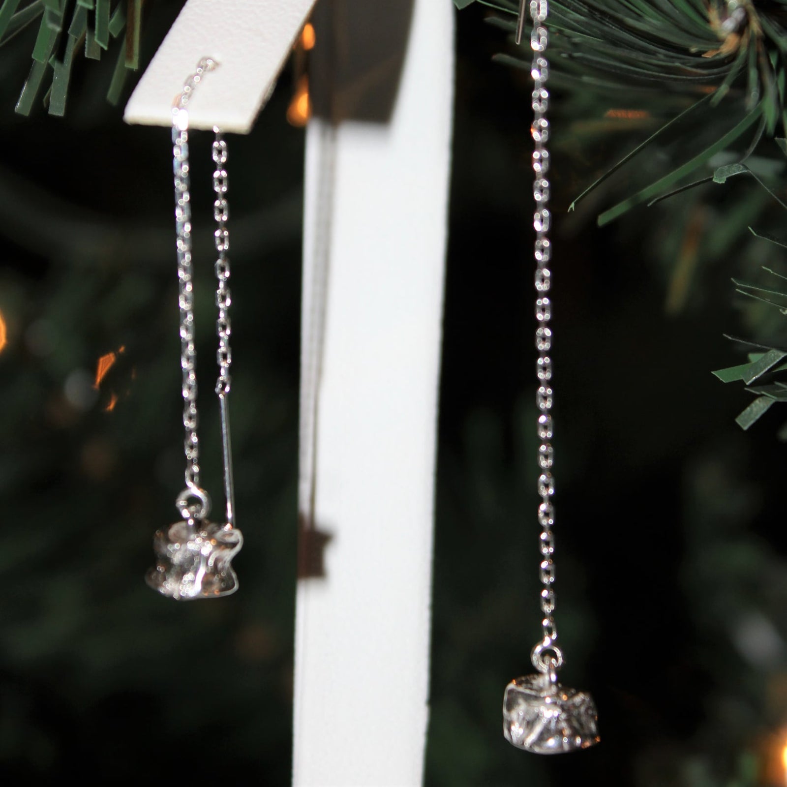 Tucho Offerings - SPARKLERS, Sterling Silver Whitefish Vertebrae Threader Earrings